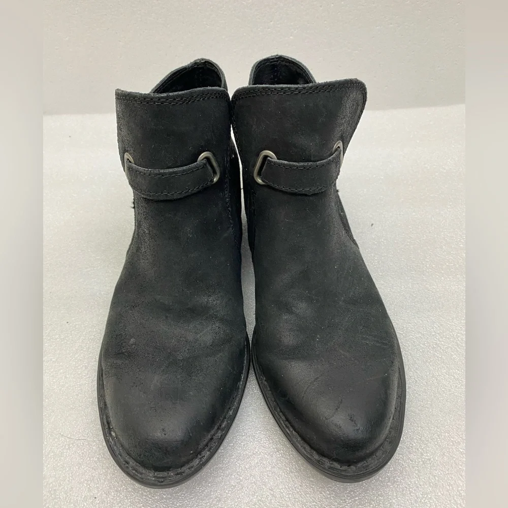 Born Shoes Jorgette Suede Black Buckle‎ Western Rodeo Festival Strap Bootie 6.5